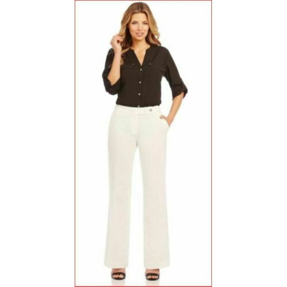 Calvin Klein Women Grey Trouser Leg Pants Classic Fit X8BPN 704 Size 24W